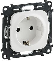 Розетка с заземлением без рамки Legrand Valena Allure 1-м. шторки белый картинка